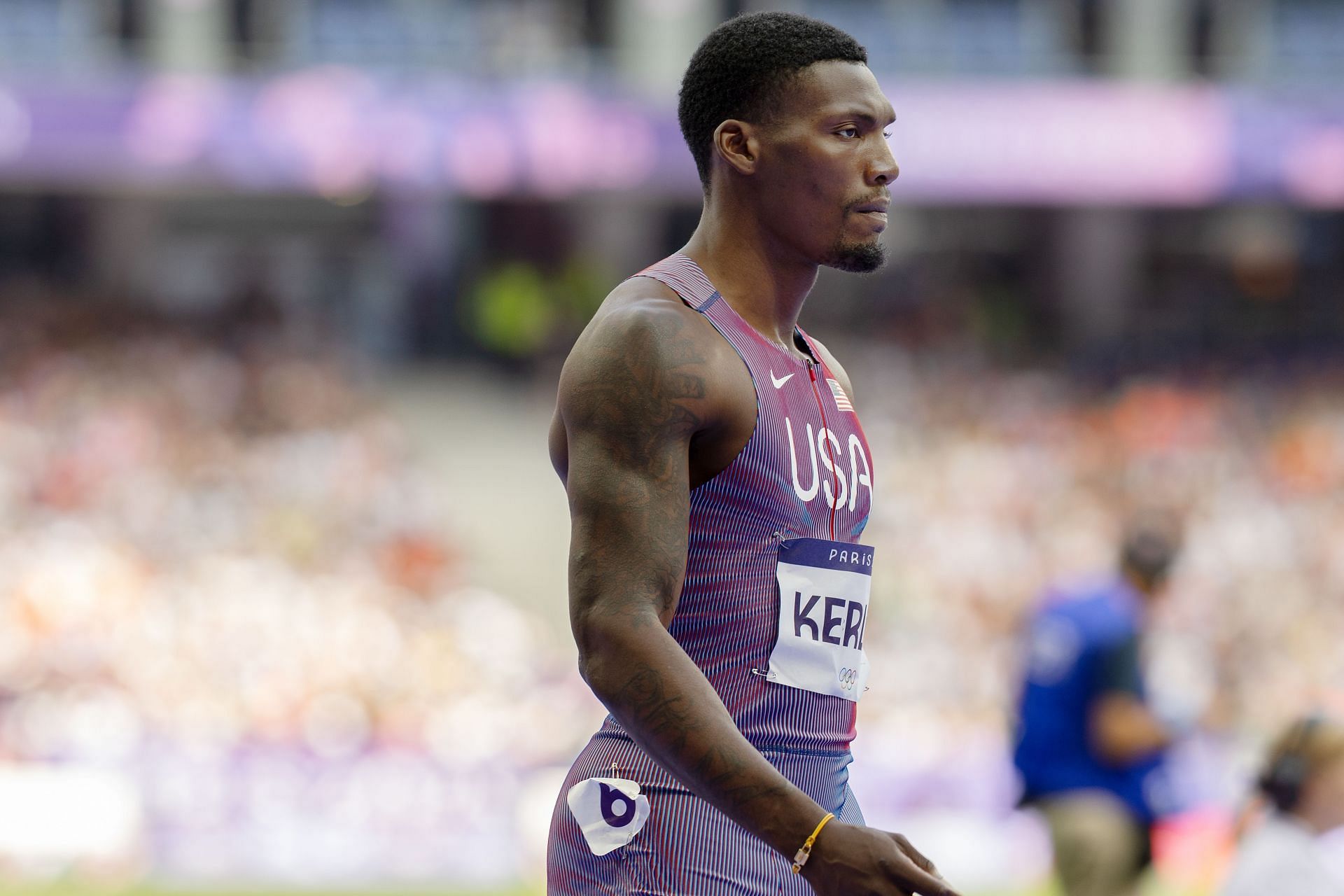 Fred Kerley of the United States at the Olympic Games 2024 in Paris, France. (Photo via Getty Images)